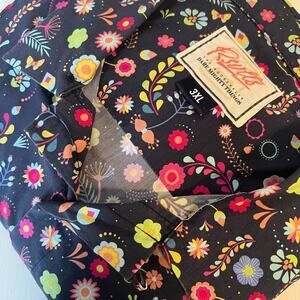RSVLTS Men’s 3XL Navy Festive Flowers Button Up Shirt PARTY FUN